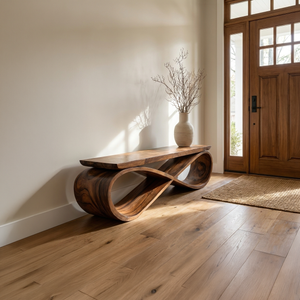 Infinity Loop Sculptural Bench For Entryway Or Living Room