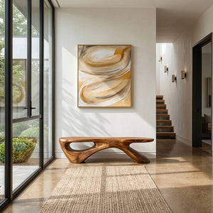 Sculptural Organic Bench For Entryway Or Living Room