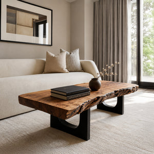 Minimalist Coffee Table Low Live Edge For Living Room