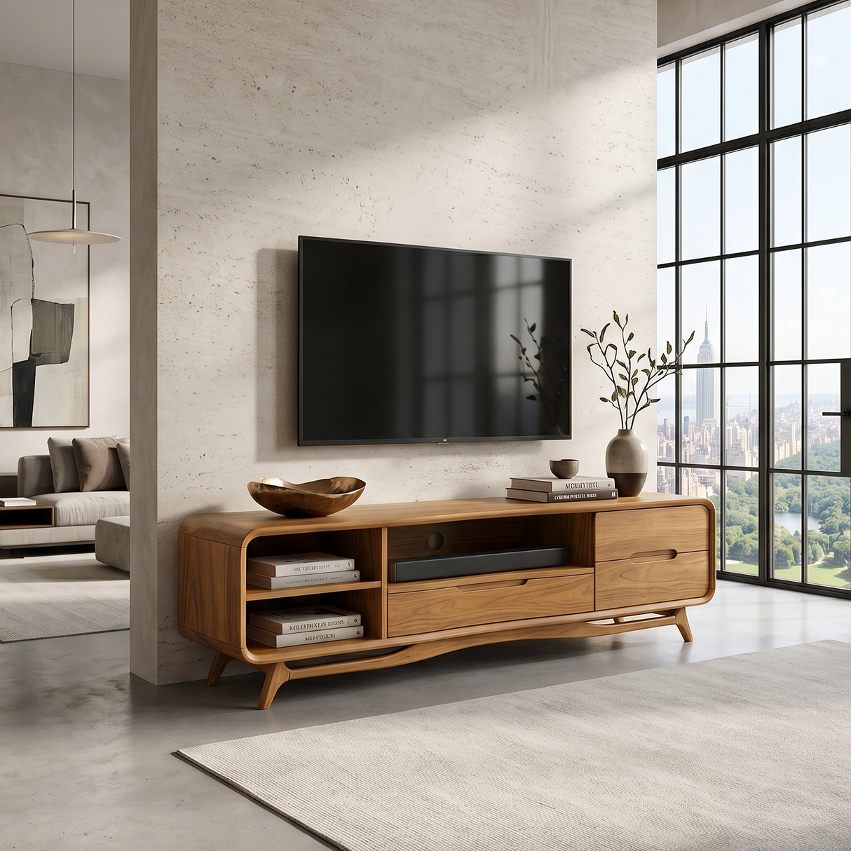 Minimalist Wooden TV Cabinet For Urban Apartment Decor