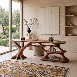 Handcrafted Open Shelf Desk Home Office Living Room