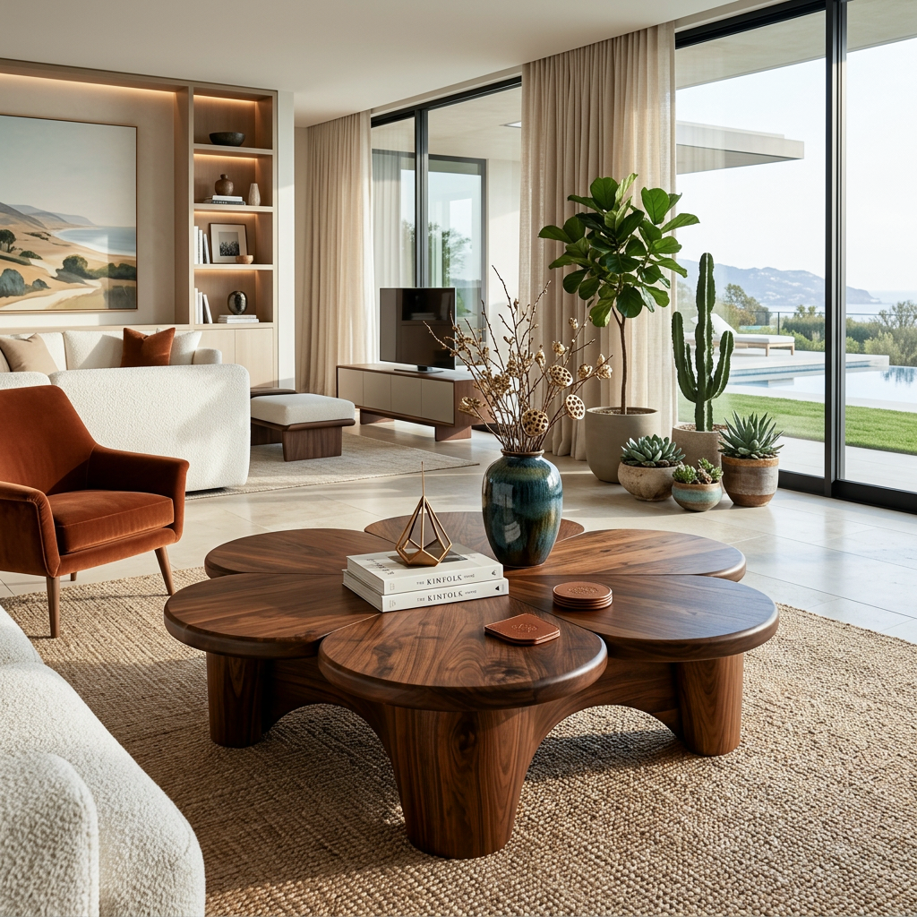Organic Petal Coffee Table For Contemporary Living Room