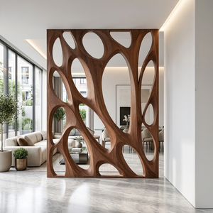 Sculptural Room Divider with Flowing Cutouts for Modern Home