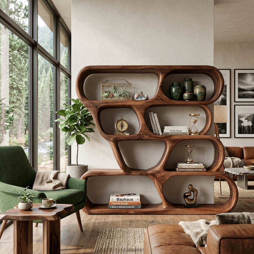 Modern Curved Shelf For Holiday Decoration