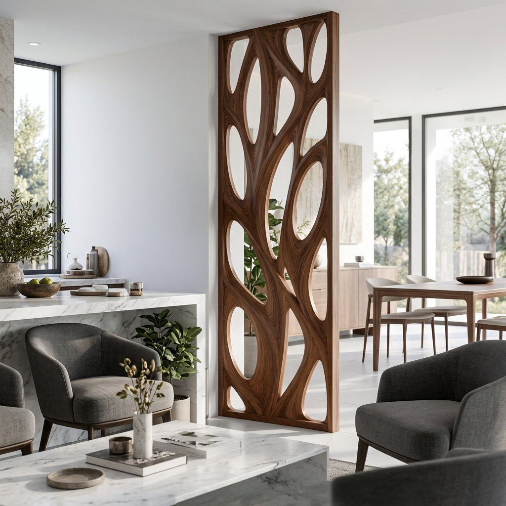 Modern Room Divider with Branch Design for Open Plan Home