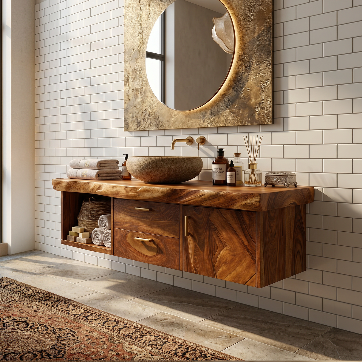 Scandinavian Wood Vanity Boutique Hotel Bathroom