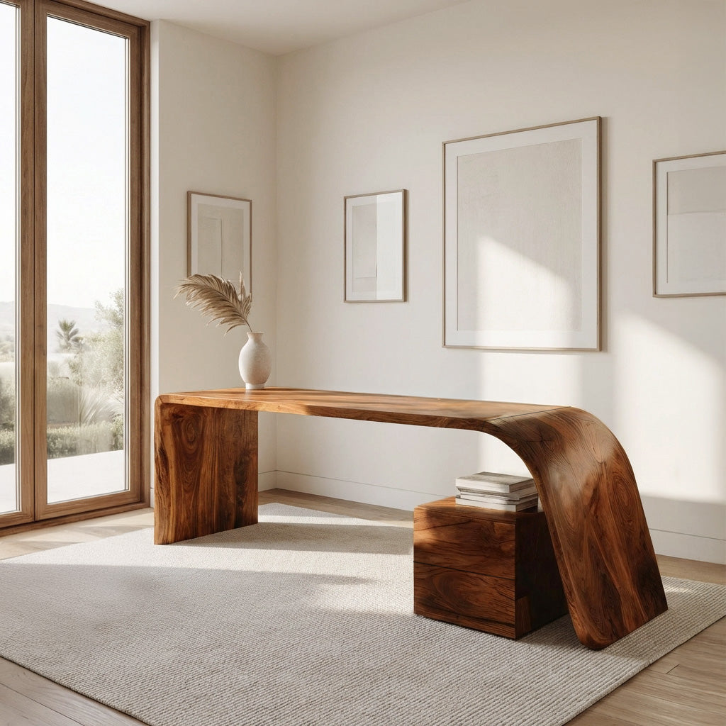 Minimal Wooden Office Desk For Home Office
