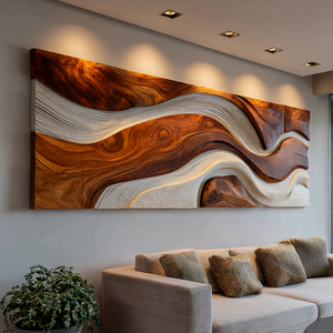 Contemporary Sculpture Wooden Wall Art For Living Room