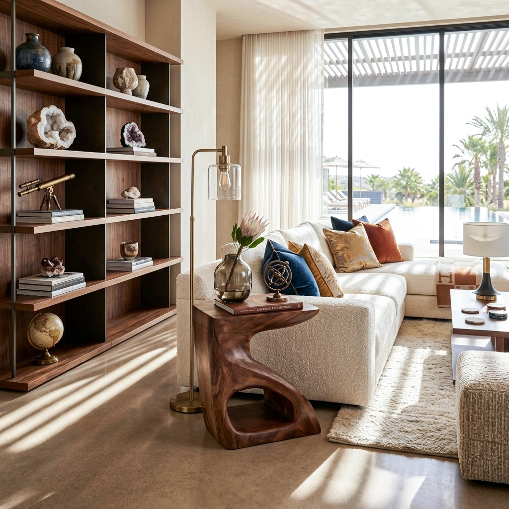 Modern Sculptural Side Table For Home Decor