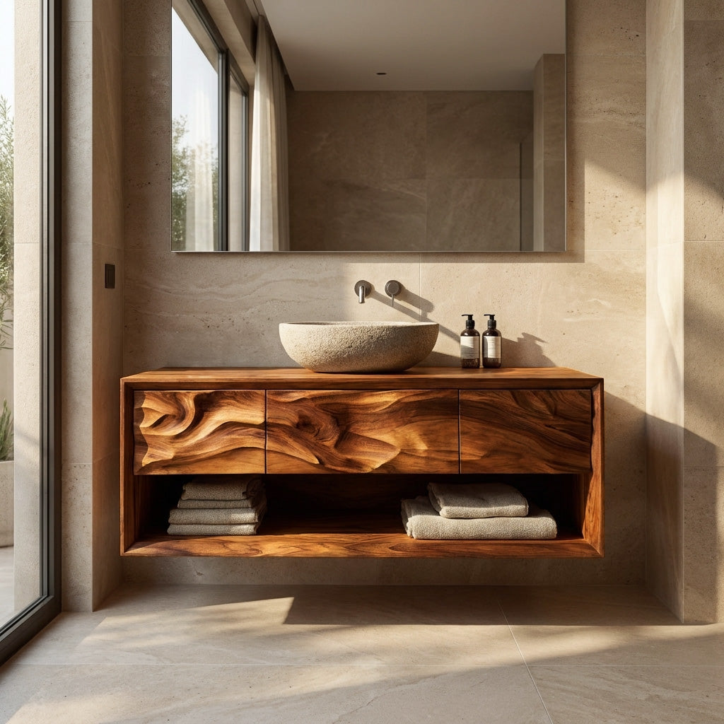 Modern Wooden Bathroom Vanity For Bathroom Storage