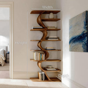 Organic Bookshelf For Living Room Interiors