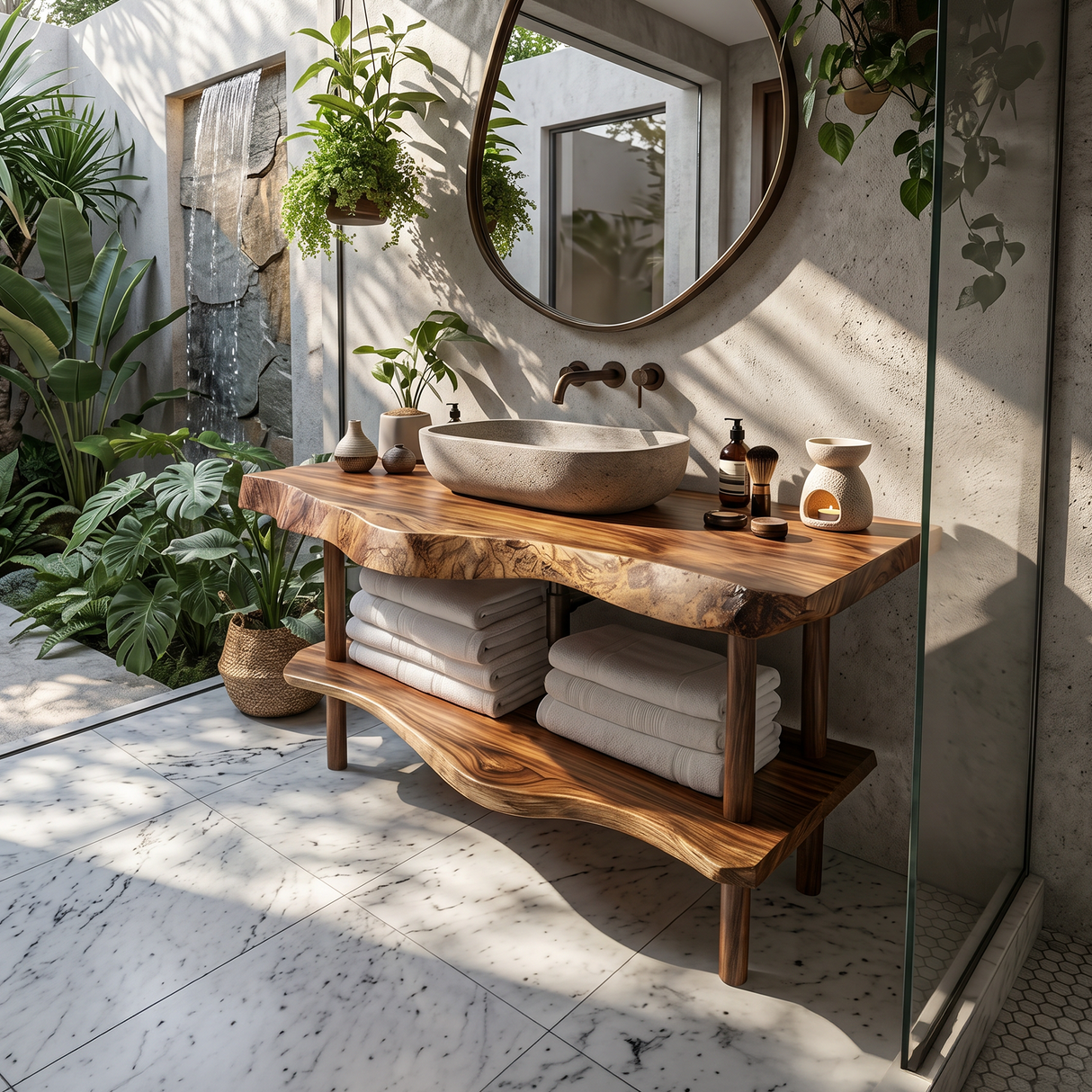 Rustic Wood Bathroom Vanity For Functional Decor