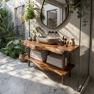 Rustic Wood Bathroom Vanity For Functional Decor