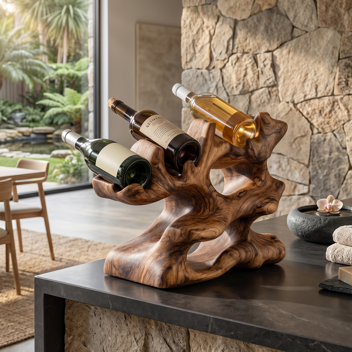 Rustic Wine Rack For Kitchen Island Rustic Feature