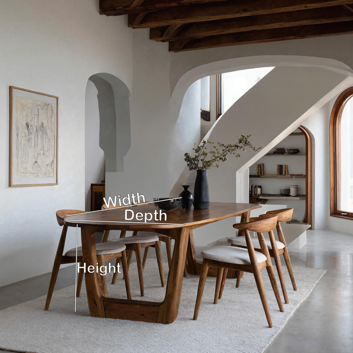 Quiet Luxury Dining Table With Soft Sculptural Edges For Dining Room