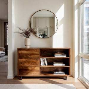 Elegant Natural Wood Console Table For Small Living Room