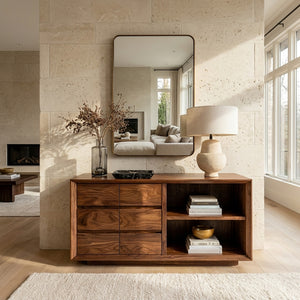 Wooden Console Table With Shelf And Drawer For Modern Home