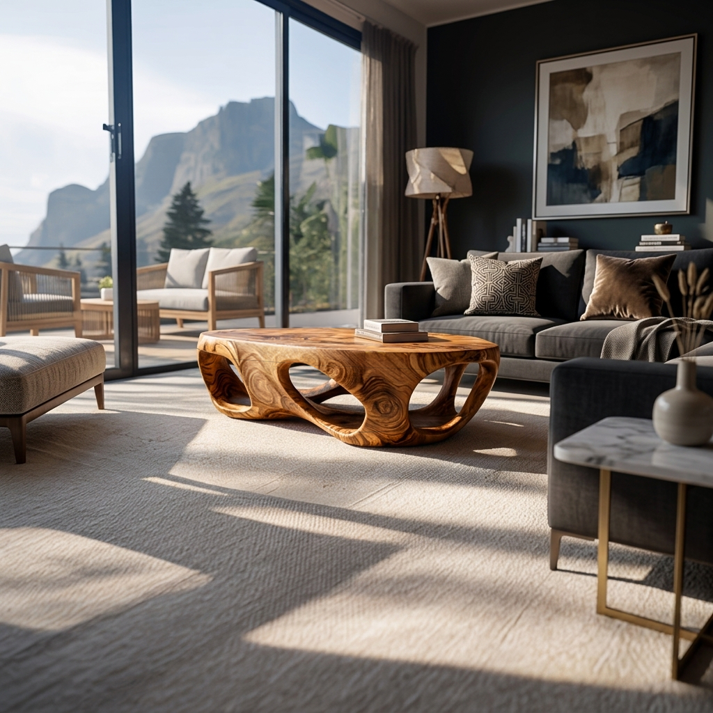 Artistic Coffee Table Carved Hollow Design For Lounge Space