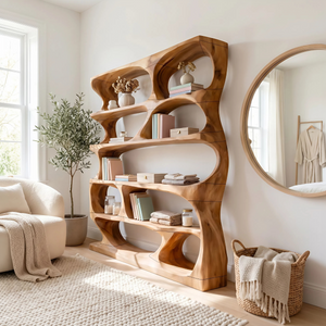 Minimalist Sculptural Bookshelf Display Organizer For Home Office