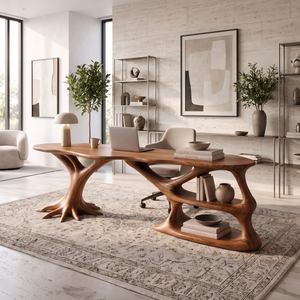 Contemporary Sculptural Storage Desk Home Office Studio