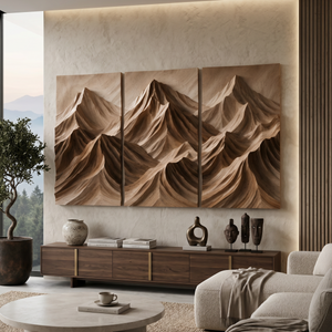 Modern Mountain Relief Wall Art For Lounge Interior