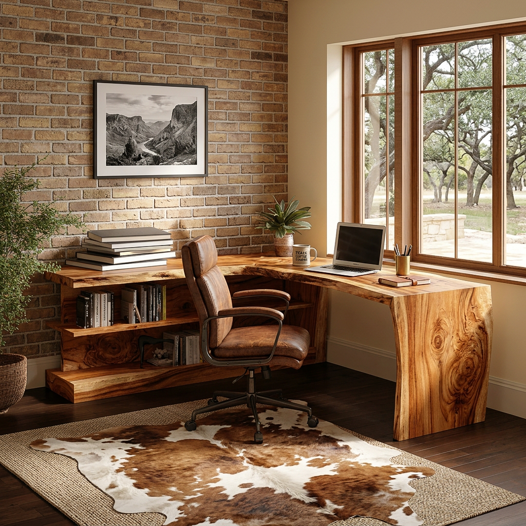 Wooden Desk With Storage Design For Home Workspace