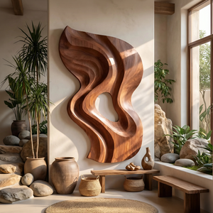 Minimalist Abstract Relief Wall Panel Decor For Study Space