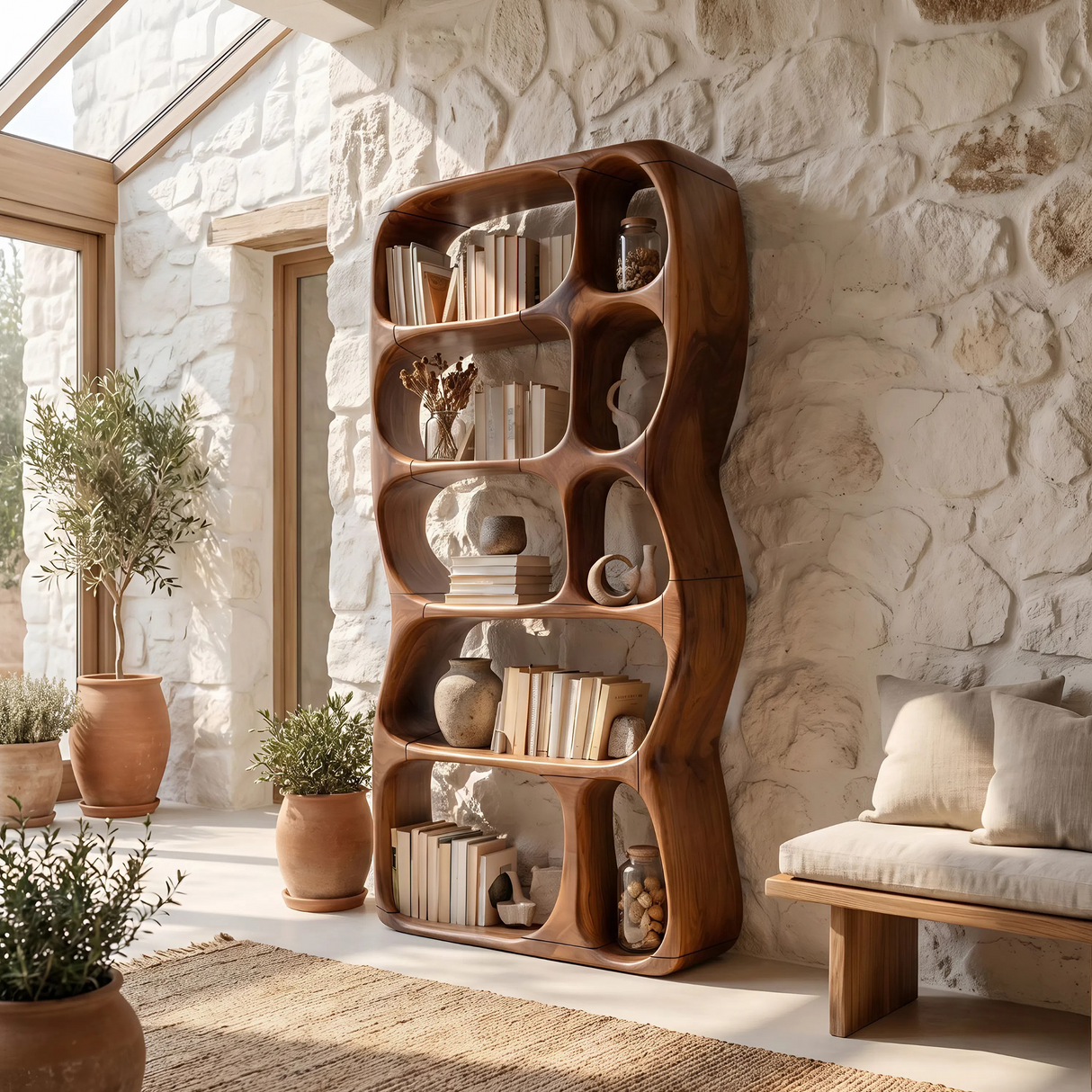 Minimalist Decorative Bookcase Storage Organizer For Bedroom Space