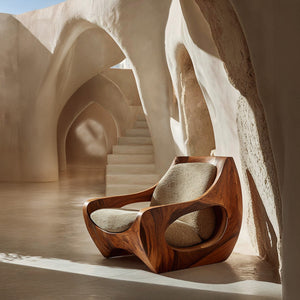 Sculptural Natural Wood Chair For Modern Home Decor