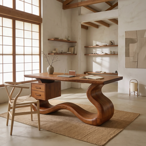 Scandinavian Organic Desk For Workspace Interior Space