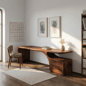 Organic Desk With Drawer Storage For Home Office