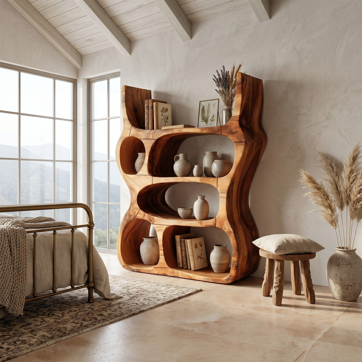 Artisan Organic Wooden Display Shelf For Cozy Interiors – ET Woodcrafts