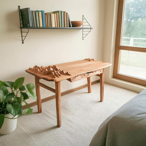 Mountain Carving Desk With 3D Detail For Studio Office And Reading Corner