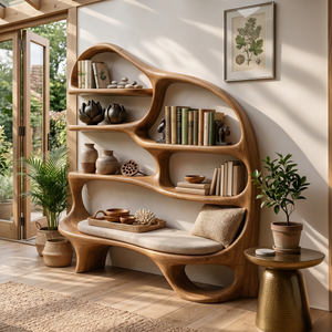 Modern Reading Nook Bookcase For Contemporary Living Room