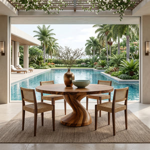 Modern Round Dining Table With Twisted Leg For Breakfast Nook