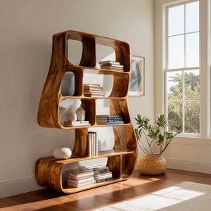 Contemporary Artistic Bookshelf Bedroom Corner Display