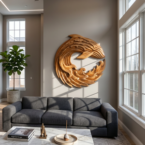 Contemporary Ocean Wave Wood Wall Art For Luxury Living Room Decor
