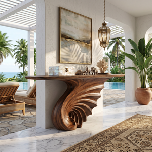 Luxury Spiral Base Console Table Contemporary Villa