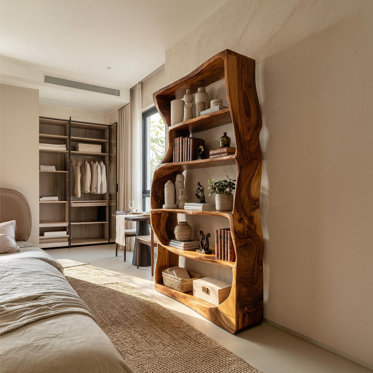 Minimalist Modern Unique Bookshelf Entryway Storage