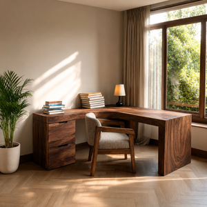 Rustic L Shaped Corner Desk For Home Office