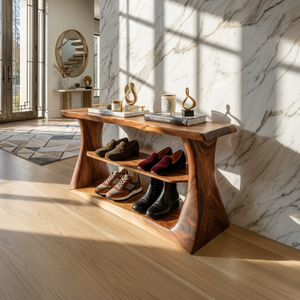 Rustic Shoe Rack Shelf For Entryway Hallway Mudroom Storage Zone