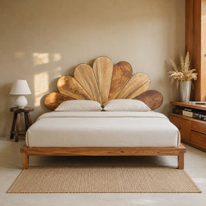 Boho Flower Petal Headboard And Bed Frame For Queen And King Bedroom
