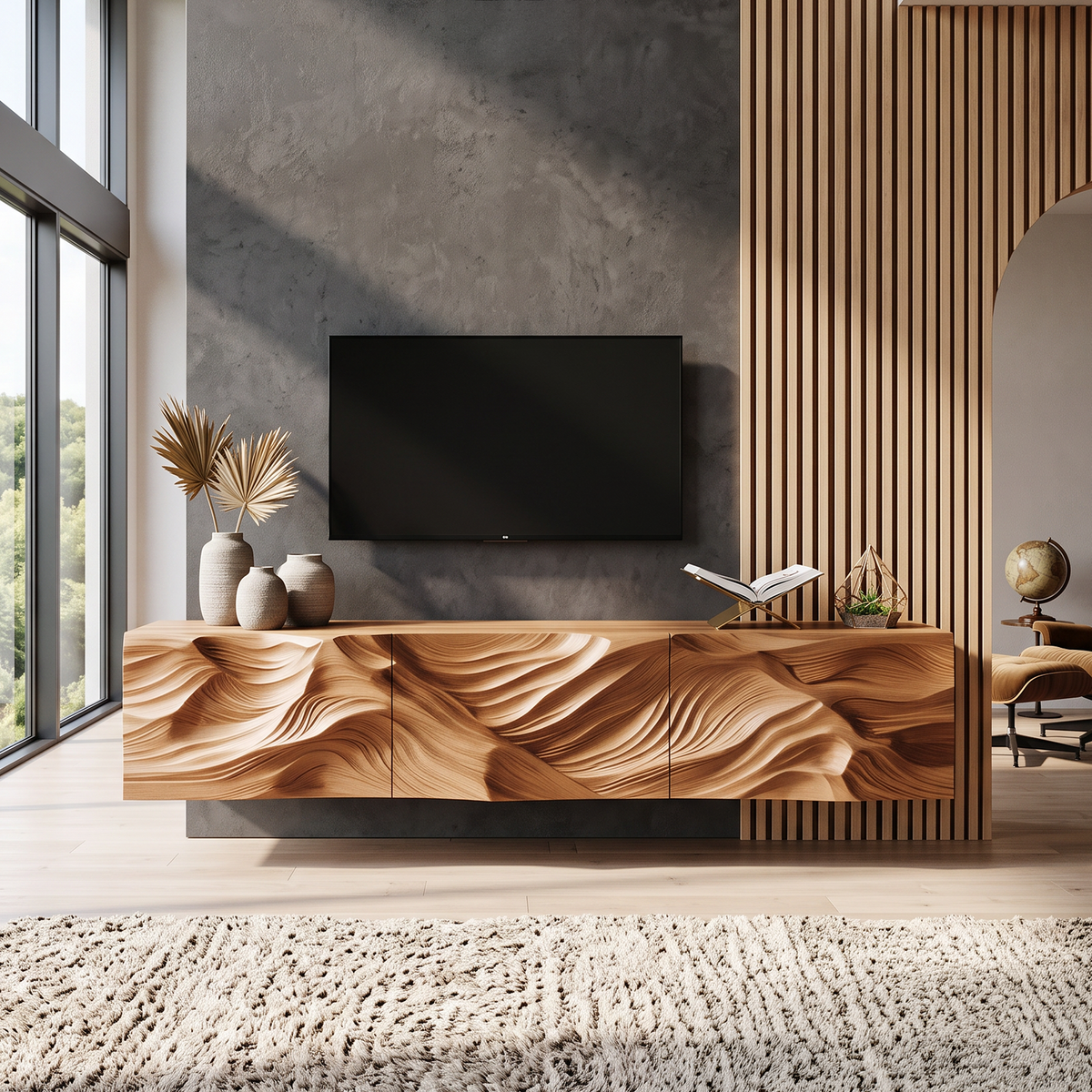 Farmhouse TV Cabinet For Cozy Living Room Decor