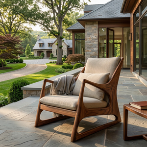 Organic Wooden Chair Curved Back Design For Home