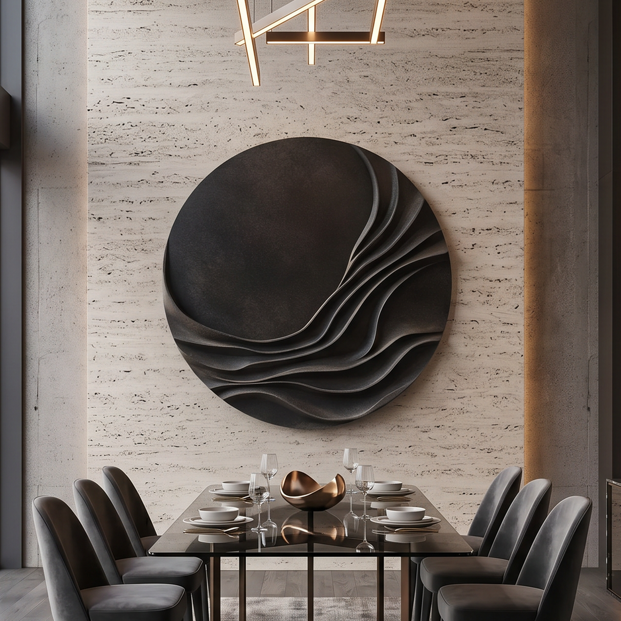 Minimalist Organic Wall Sculpture For Entry Hall Interior