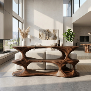 Modern Natural Wood Console Table For Living Room Decor