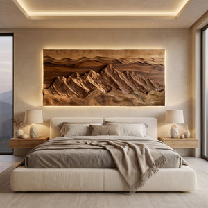 Organic Wood Wall Art Landscape Decor For Living Room