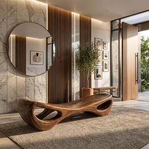 Organic Sculptural Entryway Bench For Luxury Entryway Decor