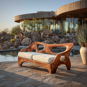 Luxury Wooden Sofa Sculptural Design For Home