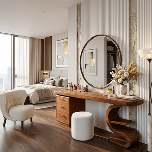 Modern Sculptural Vanity Table For Dressing Area